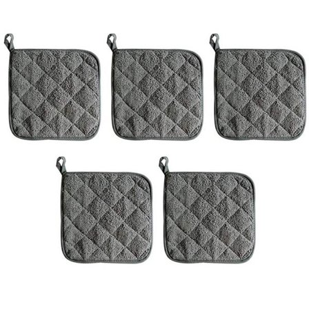 Bomull Grytlappar Maskintvättbara Värmebeständiga Grå KLB