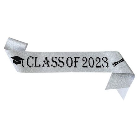 2023 Graduation Sash Graduated Satin SILVER