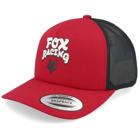Fox - Röd trucker Keps - Racewear Mesh Flame Red/Black A-Frame Trucker @ Hatstore