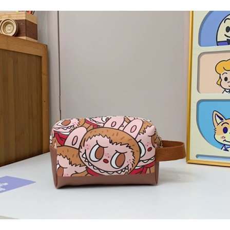 Labub Handbag, Small Square Bag, Portable Makeup Bag for Women, Large Capacity Skincare Travel Bag, Storage Bag