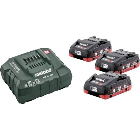 Metabo 685132000 Basiskit 3 x LiHD 4.0 Ah Batteri för verktyg och laddare 18 V 4.0 Ah LiHD | BATTERI FÖR VERKTYGSMASKIN