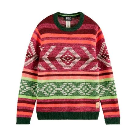 Scotch & Soda, Round-neck Knitwear Roze, Heren, Maat:L