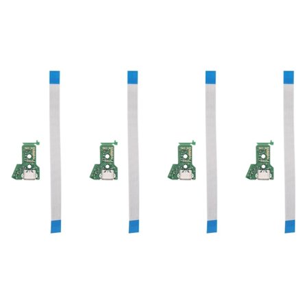 4x For PS4 Controller - USB Ladekontakt Kretskort - 040 12-pins Kabelport