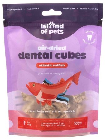 Island of Pets Island of Pets Air-dried Atlantic Redfish Dental Cubes 100 g 0