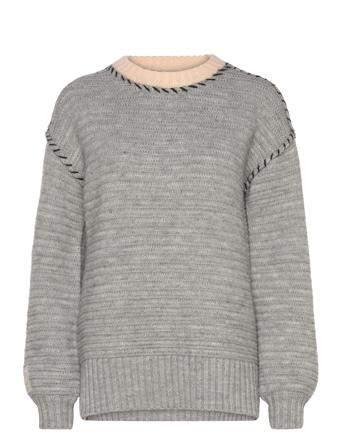 Nutria Pullover Tops Knitwear Jumpers Grey Nümph