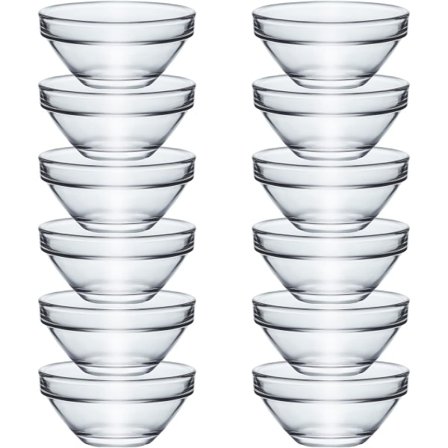 12 st Klart glas sojasås doppskålar Tillbehör för mellanmål Sushi Frukt Förrätt Dessert. 3 tum