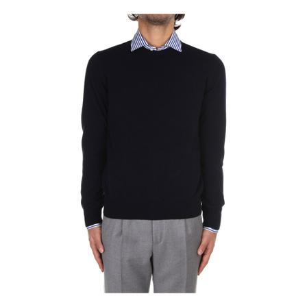 Colombo Round-neck Strik Blå, Herre Strik