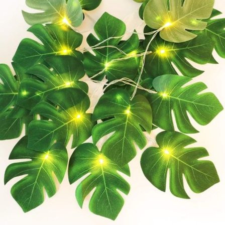 Justdolife LED-fe-ljus Monstera-fe-ljus 6,56 fot Bladljus