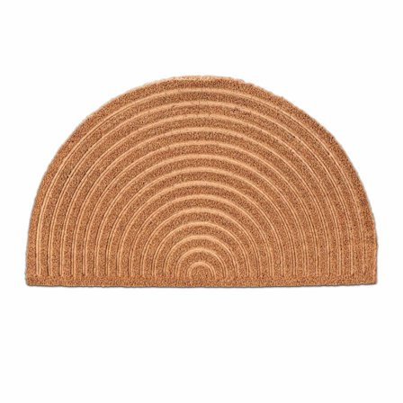 Dørmåtte i regnbuefarvet kokosfiber, halvrund, til indendørs/udendørs brug