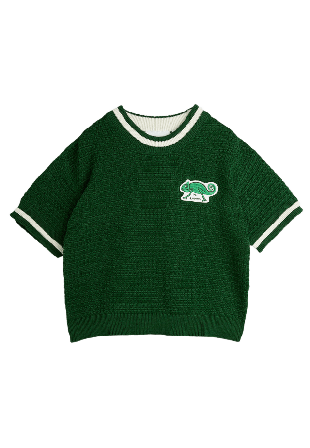 Mini Rodini Lizard Crochet Knit T-Shirt Överdelar Unisex Grön 116/122
