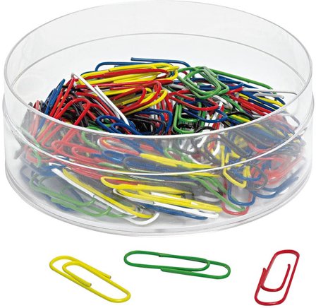 Papirclips - Forsk. farver - 140 stk. i æske