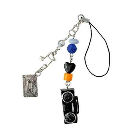 Fashionabel radiotema telefonkedja Fashionabel radio nyckelring hänge Elegant telefonremkedja för väskor nycklar plånböcker brun[D]