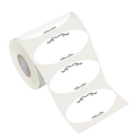 1 rull med 500 stk. etiketter for hermetikk, delikate forseglingetiketter