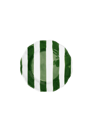 Pick A Poppy Stripe Assiett - 21 Cm Glas & porslin Grön 22