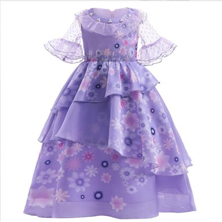 For jenter Cosplay Isabela Madrigal Princess Halloween-kjole 130cm