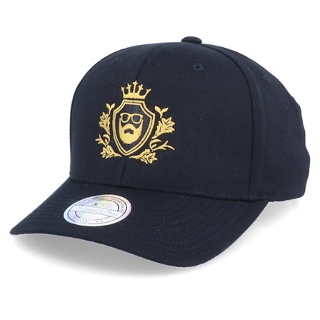 Bearded Man - Golden Crest Black/Gold Adjustable Adjustable Black Cap - @ Hatstore