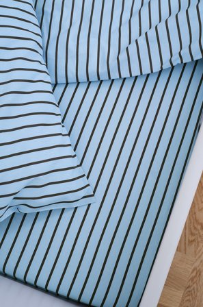 Jotex - Mini Stretchlaken Krybbe Økologisk Blå/brun - SIMA - Kjøp Laken hos Jotex