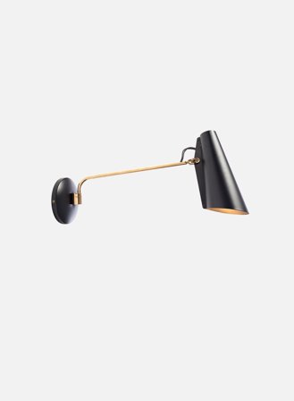 Birdy vegglampe swing - sort/messing