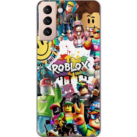 Samsung Galaxy S21 Gennemsigtigt Cover - Roblox Tegneserie Design Beskyttende Telefon Cover