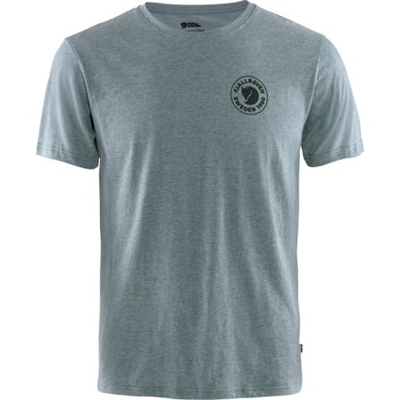 Fjällräven Men's 1960 Logo T-Shirt Top in Uncle Blue/Melange | Size: Medium, Organic Cotton/Polyester/Knit