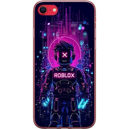 Yhteensopiva Puhelinkuori Apple Apple iPhone 8 Roblox Cyber Core Voimakas digitaalinen Roblox-suunnittelu, jossa on violetit valot ja futuristinen tau