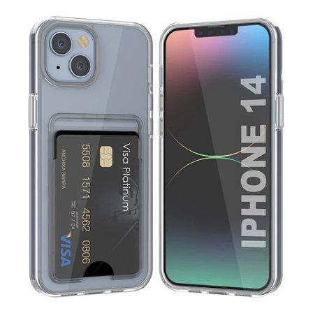 iPhone 14 Mobilskal med Korthållare TPU Rvelon - Transparent