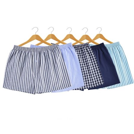 Herre vævet bomuld løse boxershorts 5-Pak