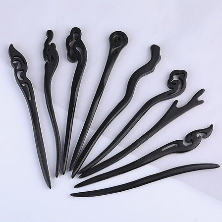 9 Stikker i Tre til Hår, Vintage Hårpinner, Vintage Hårspenne for Kvinner, Hårpinner Stikker, for DIY Hårtilbehør