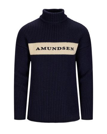 Amundsen Heroes Ski Turtle Neck Mens Faded Navy/Natural
