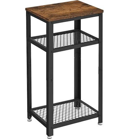 Vasagle vintage-sohvapöytä, sivupöytä 2 verkkohyllyllä, helppo koota