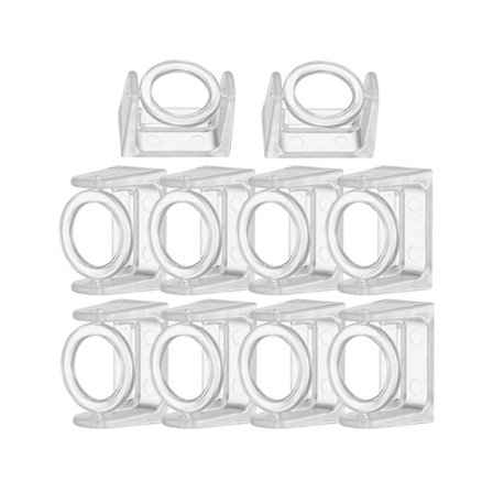 10 stk Gardinstangsbeslag Holder Punch-fri Selvklæbende Tøjstangsbeslag Klemme Bruseforhæng H