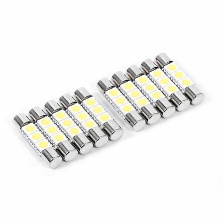 10 kpl LED-polttimo meikkipeilin valo 3-SMD 29-30mm 6641 Sulake Aurinkosuojan lamppu valkoinen
