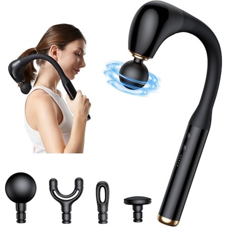 Massasjepistol for dypvevsmassasje, perkusjonsmassasjepistol, bærbar ryggmassasjepistol for idrettsutøvere for smertelindring, håndholdt ryggmassasj