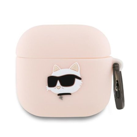 Karl Lagerfeld Choupette Head 3D-etui i silikon for AirPods 4 - Rosa