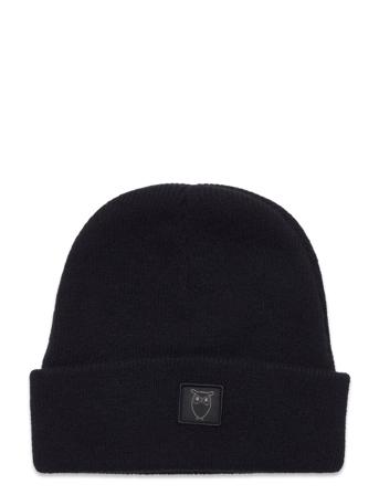 Kids Wool Beanie - Rws Accessories Headwear Hats Beanies Svart Knowledge Cotton Apparel*Betinget Tilbud