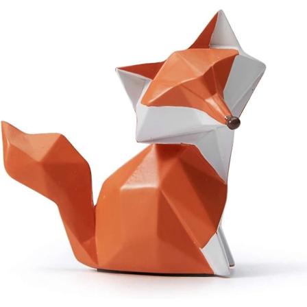 Rävfigur Staty Gåvor Heminredning Skulptur Geometrisk Bordscentrum Polyresin Djur Konst Hantverk 10cm