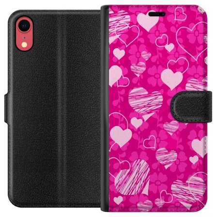 Kompatibel Tegnebogsetui til Apple Apple iPhone XR PopHjerteMønster