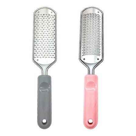 2 stk. Kolossale Fotfiler - Fjerner for Hard Hud, Fotfil i Rustfritt Stål, Hæl- og Hard Hud-fjerner