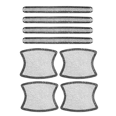 8st Bildörrsklistermärken Dörrhandtagsskydd SVART VIT