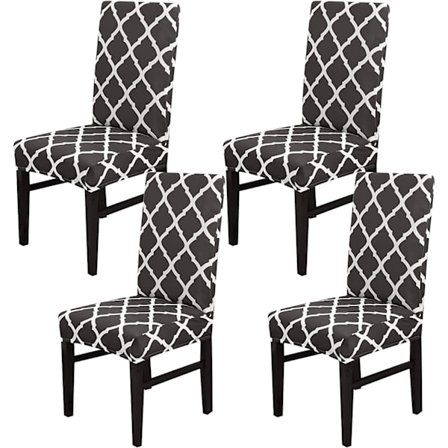 Stoltrekksett med 4, Stretch Spisestol Beskyttende Trykt Sl