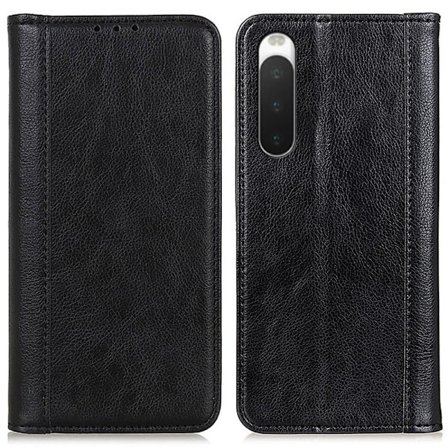 Äkta läder Sony Xperia 10 IV fodral med magnetisk stängning