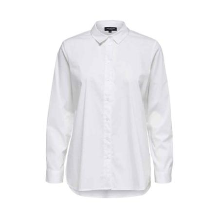 Selected Femme Ori LS side zip shirt bright Hvid, Dame Skjorter