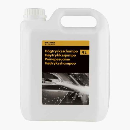 Biltema - Høytrykksshampo 4L - Rengjøringsmiddel for høytrykksvaskere, Perfekt for Bilen, Båten, Campingvognen, Huset