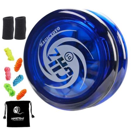 Responsiv Yoyo D1 Ghz, professionell looping yoyo för nybörjare med yoyo-snören + finger + yoyo-väska, blå