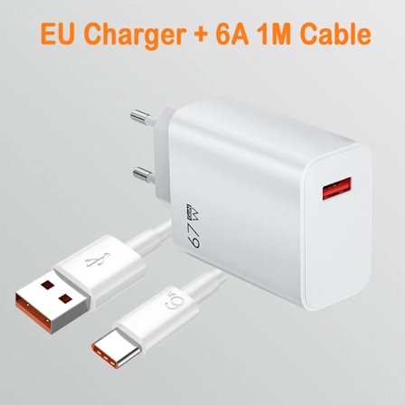 67W USB Snabbladdare Quick Charge 3.0 QC3.0 för Xiaomi 14 13 12 11 Ultra Redmi Note 12T 13 Pro Turbo POCO F5 USB Telefon
