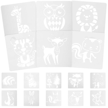 16 stk. stencils til maling af dyr, stencils til maling af dyr, form til børn