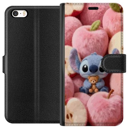 Kompatibel Tegnebogsetui til Apple iPhone 5s Stitch blandt lyserøde fluffy æbler med teddy og sød kawaii-æstetik
