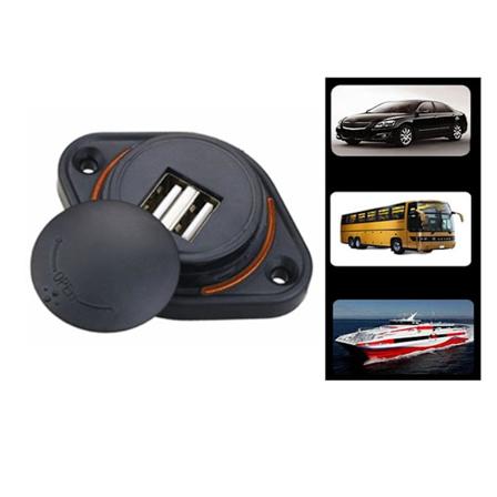 12/24v Billadning LED Dobbel Indikator 2porter USB-lader for DC-kontakt 5v3.1 A Strømadapter Orange