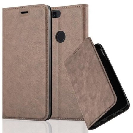 OnePlus 5T-fodral i COFFEE BROWN från Cadorabo (design med INVISIBLE MAGNETIC CLOSURE) Helt skyddsfodral med flipflik