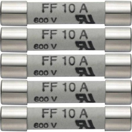Fusible testo 0590 0005 Paket med 5 reservsäkringar 10 A/600 V